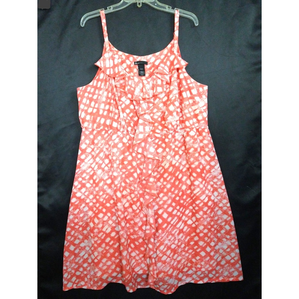 Lane Bryant Flowy Ruffled Coral Dress 22/24 Tropical, Coastal, Cottagecore Boho